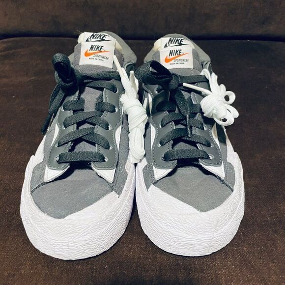 Nike x Sacai Blazer Low Iron Grey DD1877-002 Mens 5.5 US 7 Womens 38 EUR NEW - Picture 2 of 9
